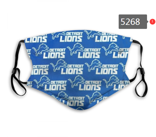 2020 NFL Detroit Lions #1 Dust mask with filter->nfl dust mask->Sports Accessory
